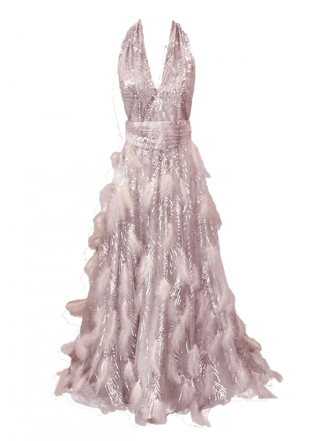 V Yaka Sırt Dekolteli Maxi Boy Elbise                                                          KİRALAMA